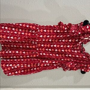 Entro Red Heart Print Dress